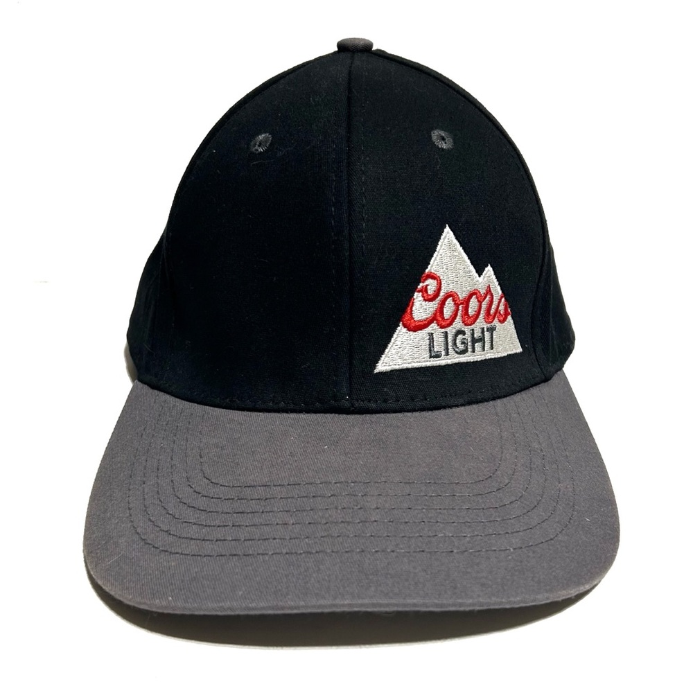 Coors Light Beer Black and Grey Baseball Cap Hat Logo Red Adjustable SnapBack